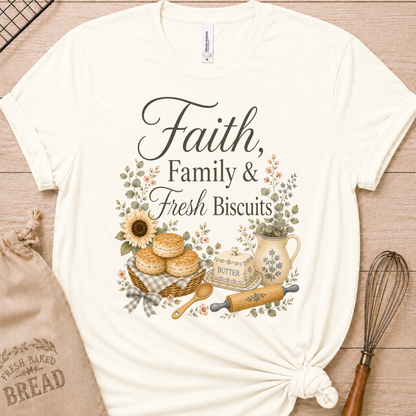 Faith, Family & Fresh Biscuits T-Shirt